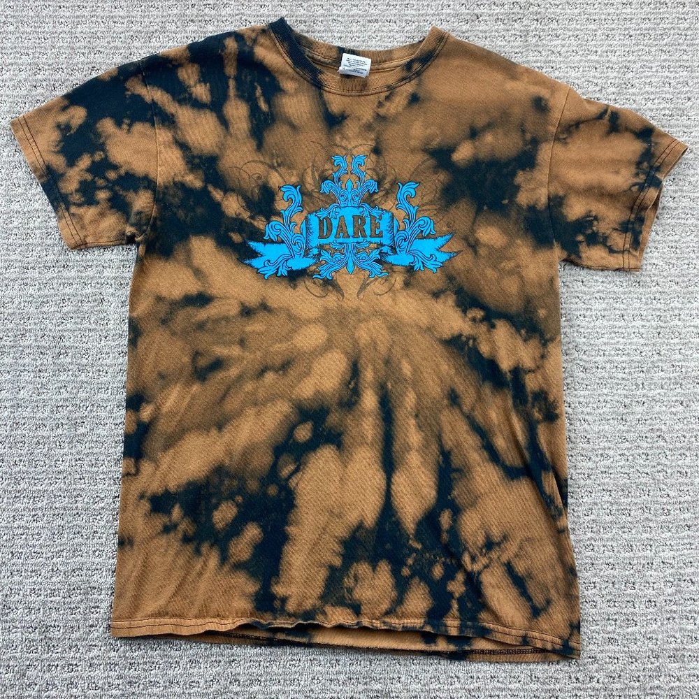 DARE Acid Washed Shirt Adult Men Medium M Brown Dare to Resist Drugs and Alcohol